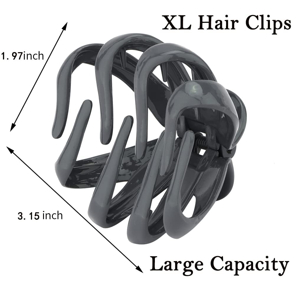 ATODEN Claw Clips for Thick Hair 3.15'' Octopus Hair Clips 5Pcs Large Hair Clips for Women Thick Hair Big Hair Clips Large Claw