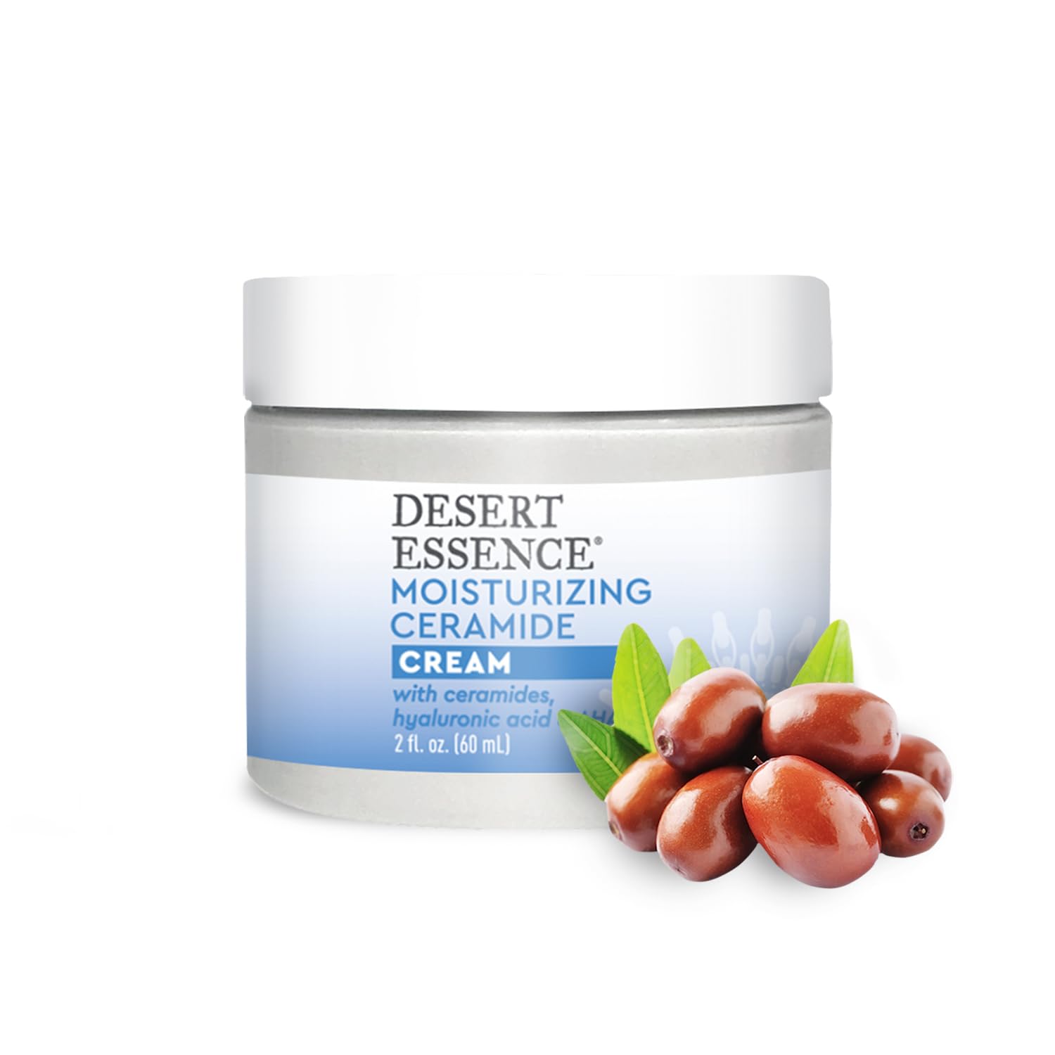 Desert Essence Moisturizing Ceramide Facial Cream 2 fl oz - Vegan, Gluten-Free. Cruelty-Free - Supports Skin's Natural Moisture