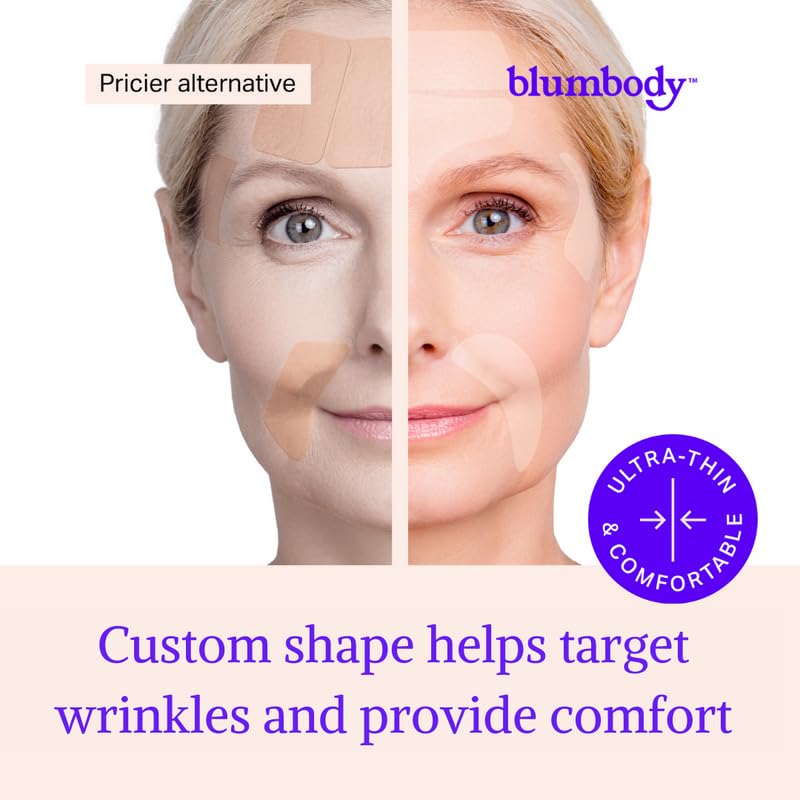 Blumbody Face & Forehead Wrinkle Patches - Anti Wrinkle Facial Patches To Smooth Eye, Mouth, Forehead Wrinkles - Non-Silicone Fa