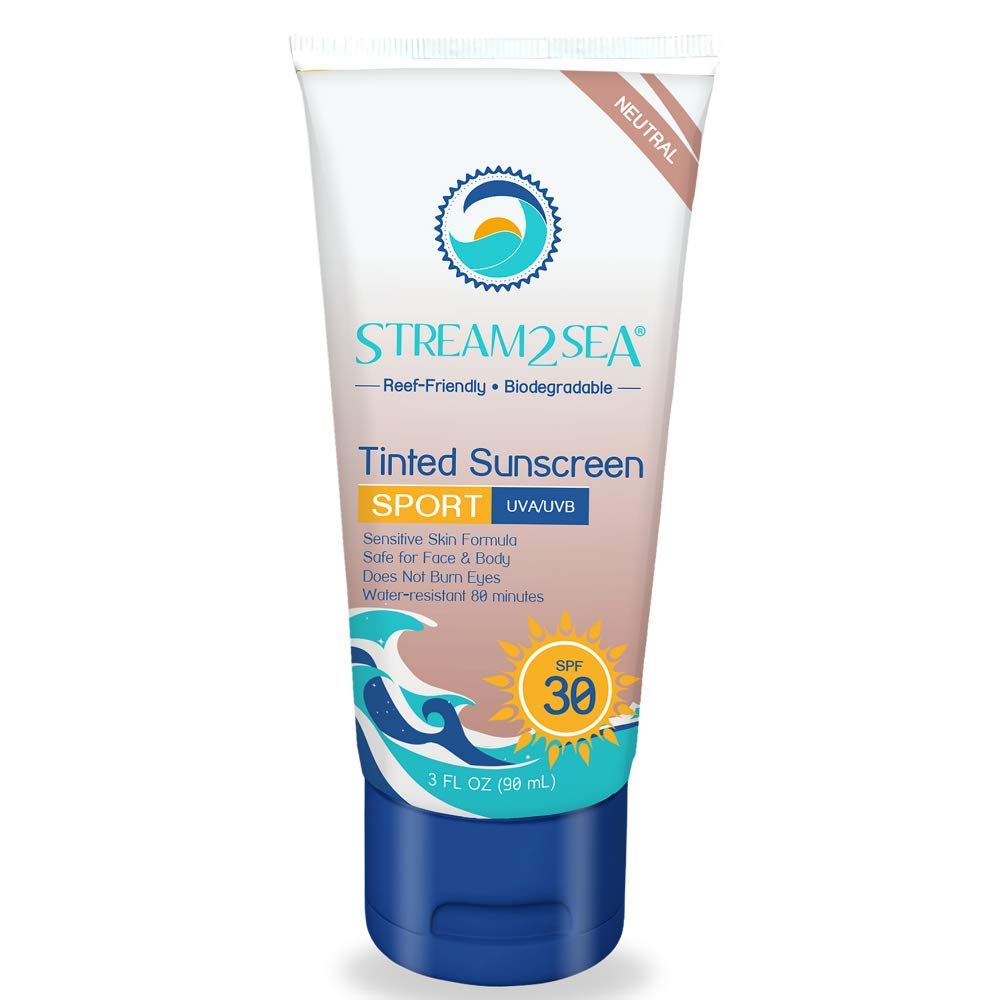 Stream 2 Sea Tinted Sunscreen With Spf 30 All Natural, Biodegradable And Reef Safe| 3 Fl Oz Non Greasy And Moisturizing Mineral