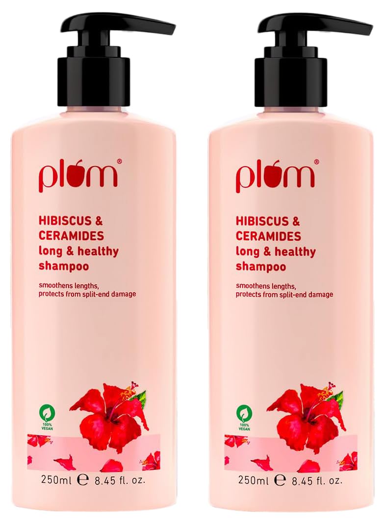 Plum Hibiscus Shampoo For Long Hair With Ceramides For Long & Healthy Hair I Soft, Smooth, Silky Hair I Shampoo For Women And Me