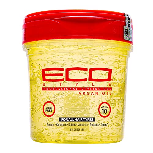 Eco Style Moroccan Argan Oil Styling gel - Promotes Healthy Hair - Nourishes And Repairs Hair - Delivers Long Lasting Shine - Pr