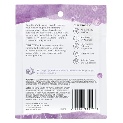 Aura Cacia Aromatherapy Foam Bath, Relaxing Lavender, 2.5 Ounce Packet (Pack Of 3)