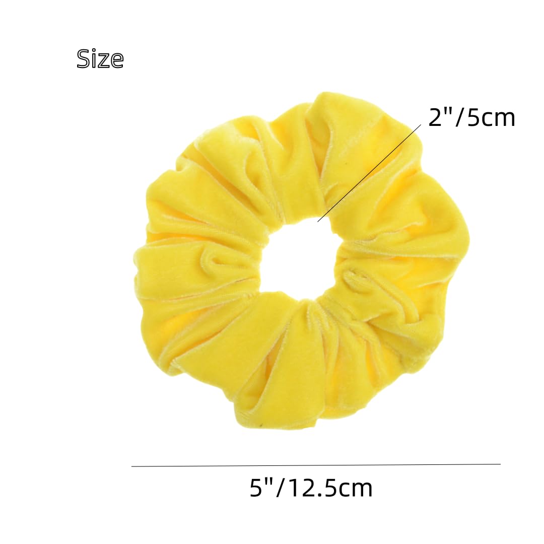 2 Pcs Yellow Color Large Size Scrunchies For Women Hair Elastic Bands