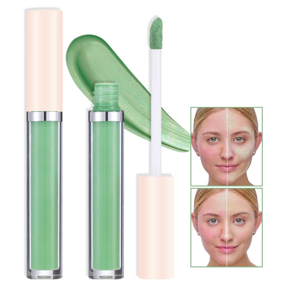 Kaely 2Pcs Color Correcting Green Concealer Stick,Face Foundation Contour Makeup Pen Pencil,Eye Brightener Waterproof,Corrector