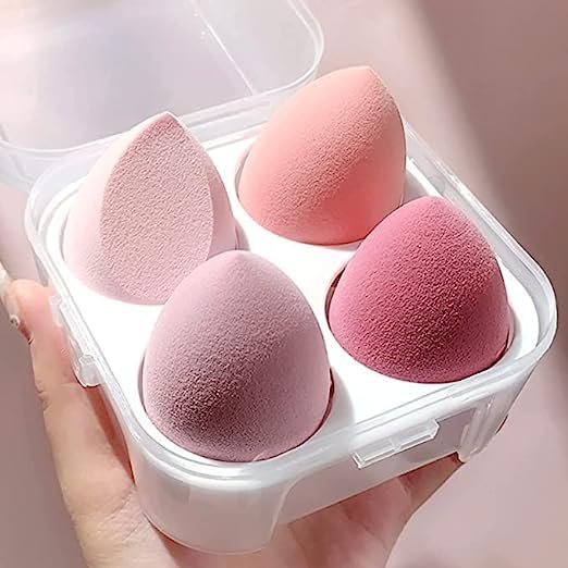 Khelni 4Pcs Makeup Blender Cosmetic Puff Makeup Sponge With Storage Box Foundation Powder Sponge Beauty Tools Women Make Up Acce