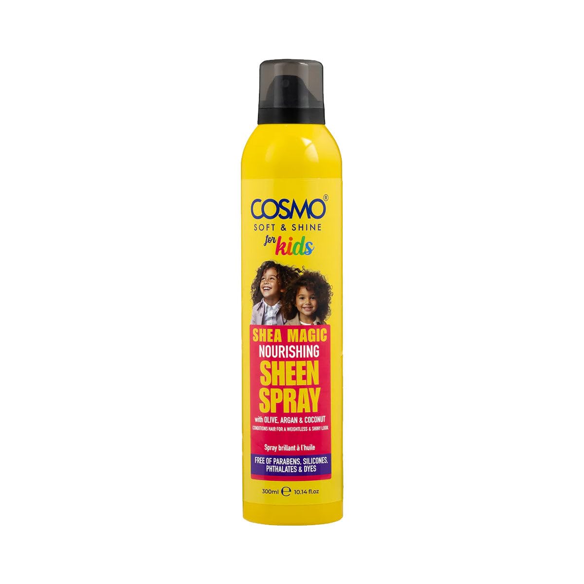 Cosmo Hair Care For Kids Soft & Shine Shea Magic Nourishing Sheen Spray 300ml  10.14 fl.oz, With Olive, Argan & Coconut, Shinny