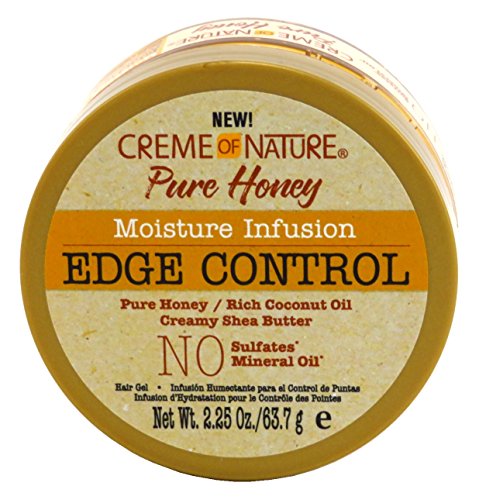 Creme Of Nature Pure Honey Edge Control Gel 2.25 Ounce Jar (66ml) (3 Pack)
