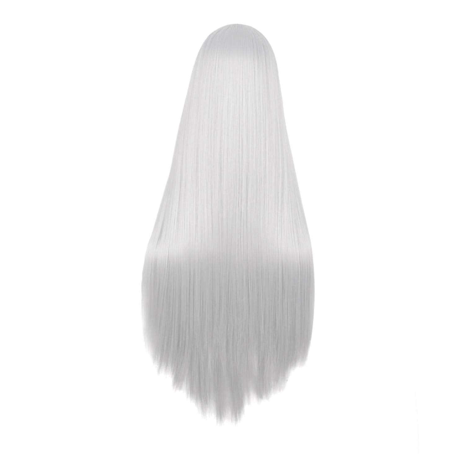 MapofBeauty 32 Inch/80cm Long Straight Anime Costume Cosplay Wig Party Wig (Silver)
