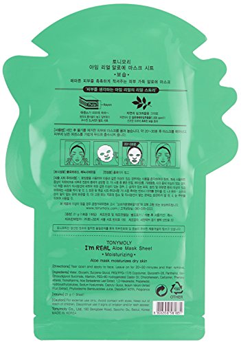 Tonymoly Aloe Mask - 10 Count, Hydrates Dry Skin