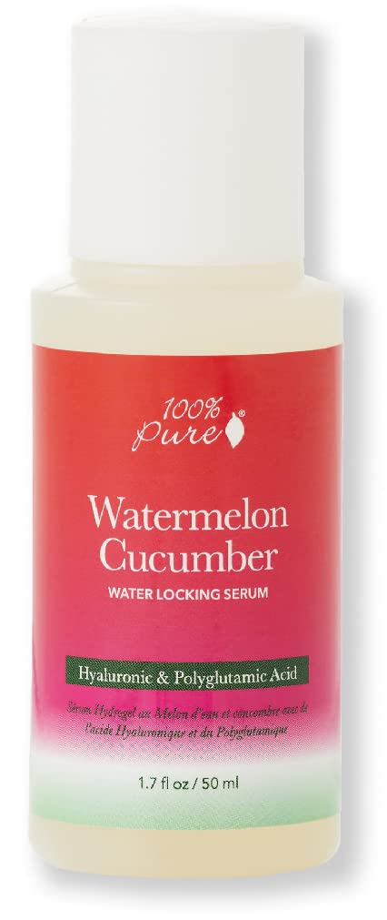100% Pure Watermelon Cucumber Water Locking Serum For Face Moisturizing Glow Skin Care - Hyaluronic Acid Boost To Replenish Hydr