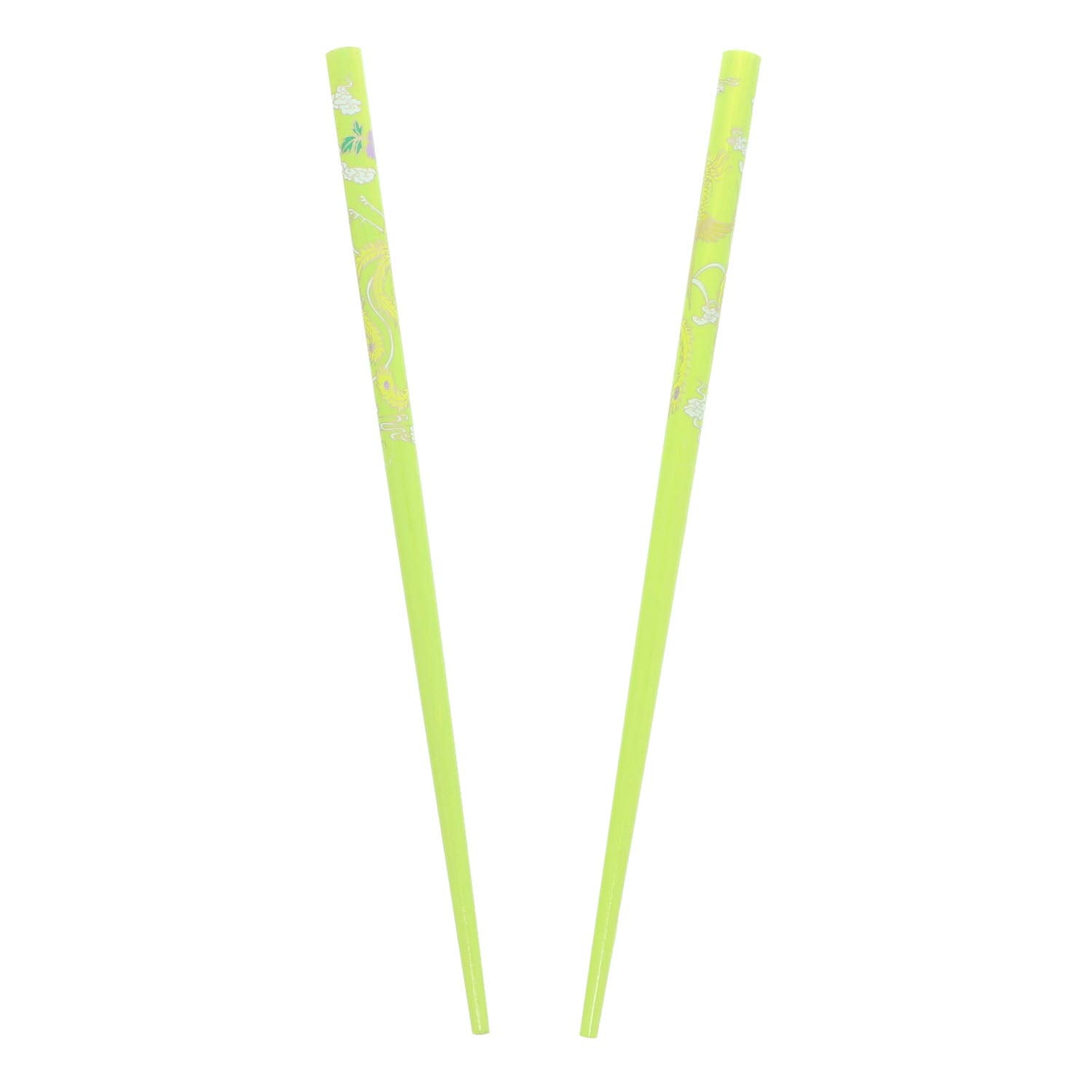 Set of Wooden Hair Sticks With Chinese Dragon Chopsticks - Green