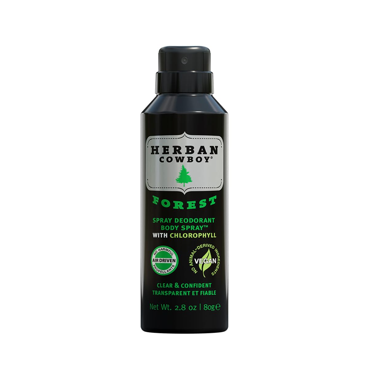 Herban Cowboy Dry Spray Deodorant Forest - 2.8 oz Mens Dry Spray Deodorant Enhanced with Parsley, Rosemary & Sage No Parabens, N