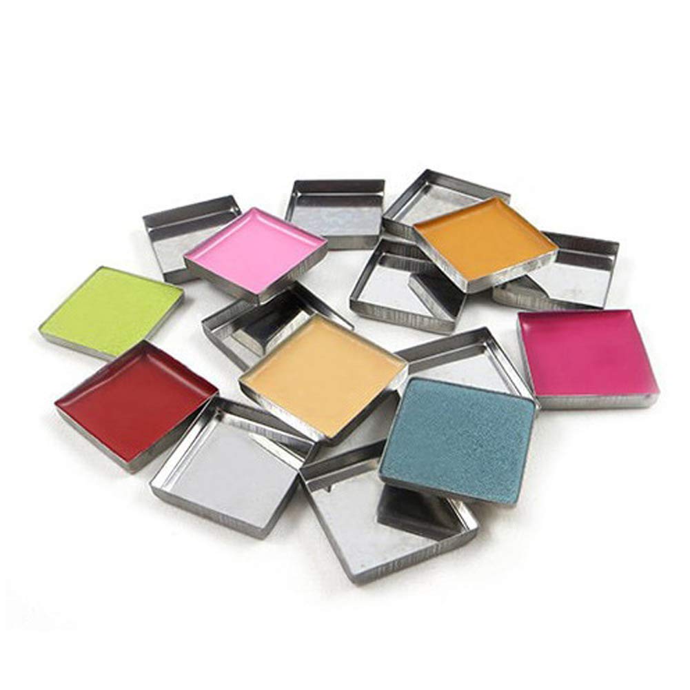 30 Pieces Empty Square Metal Tin Palette Pans Empty Square Metal Pans Cosmetic Eyeshadow Pans For Eyeshadow Palette Magnetic Mak