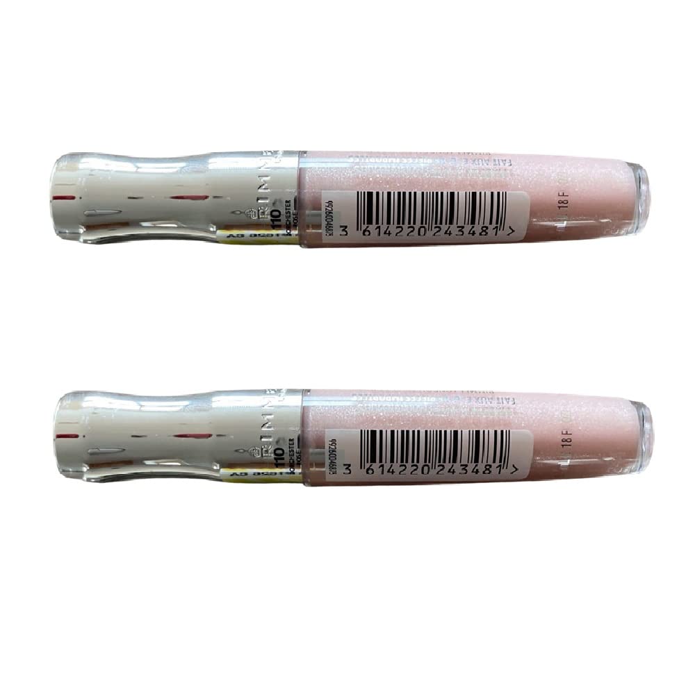 Pack Of 2 Rimmel Stay Glossy 6Hr Lip Gloss, Dorchester Rose # 110
