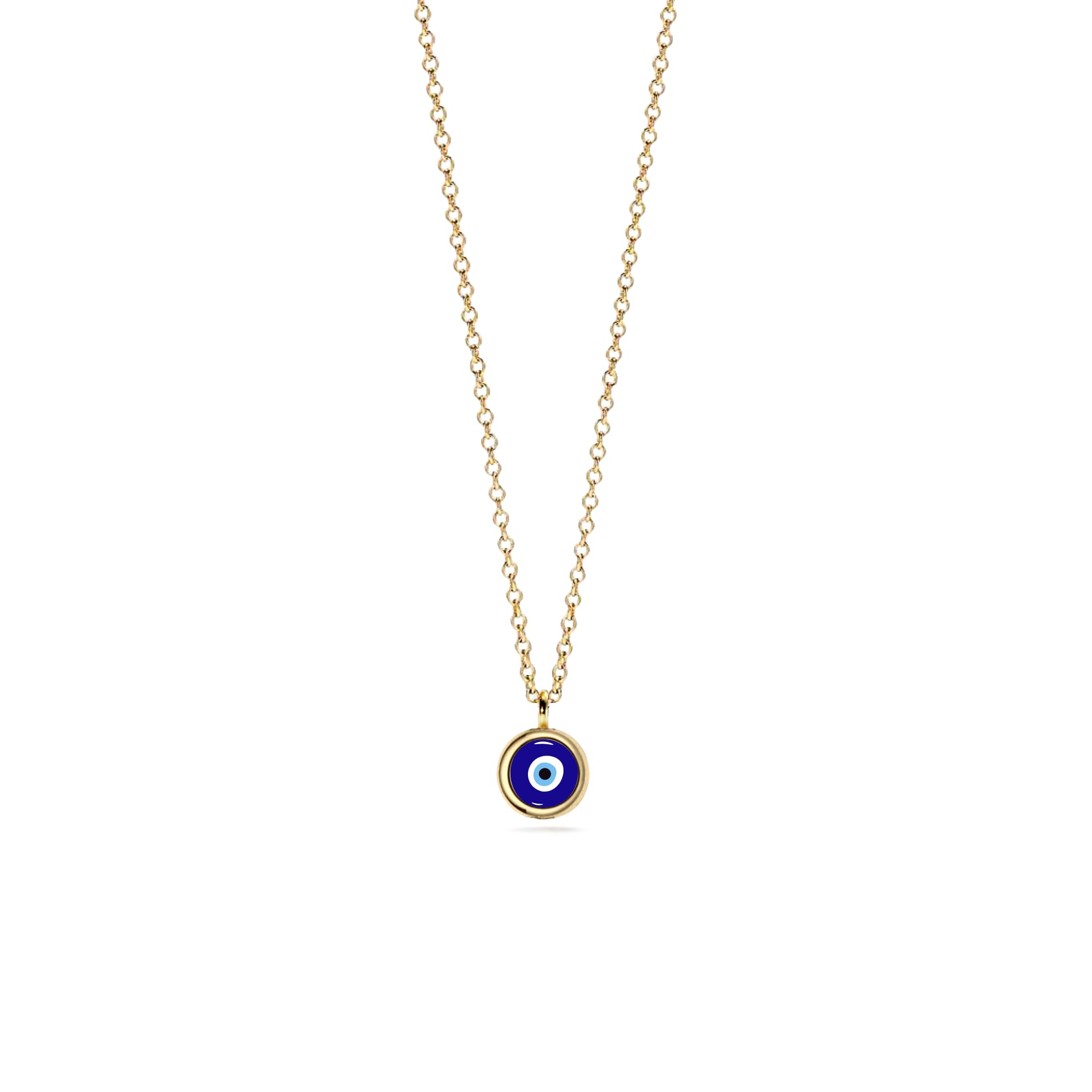 PERIMADE 18K Gold Plated Evil Eye Pendant Necklace 925 Sterling Silver Dainty Turkish Blue Evil Eye Chain Necklace Birthday Vale