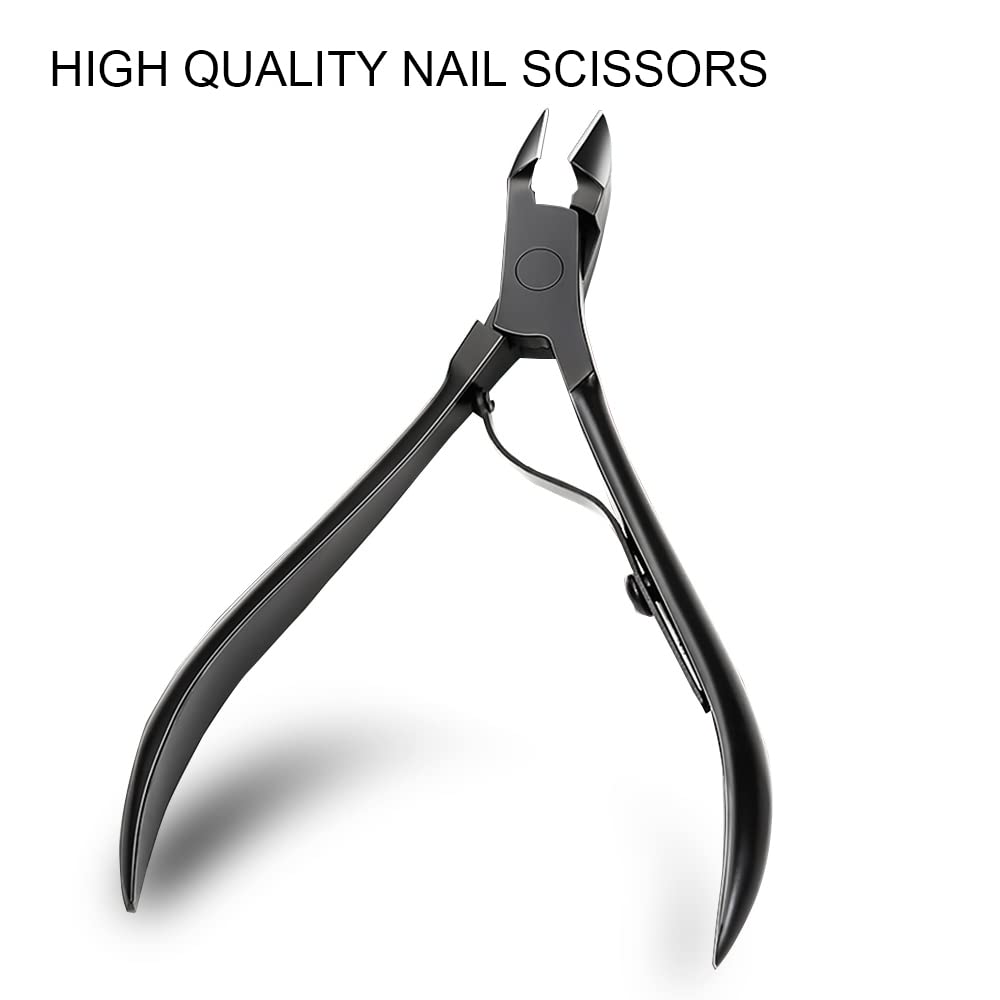 Zizzon Manicure Set 18 In 1 Professional Pedicure Set Nail Scissors Grooming Kit With Leather Travel Case (Black/Red)