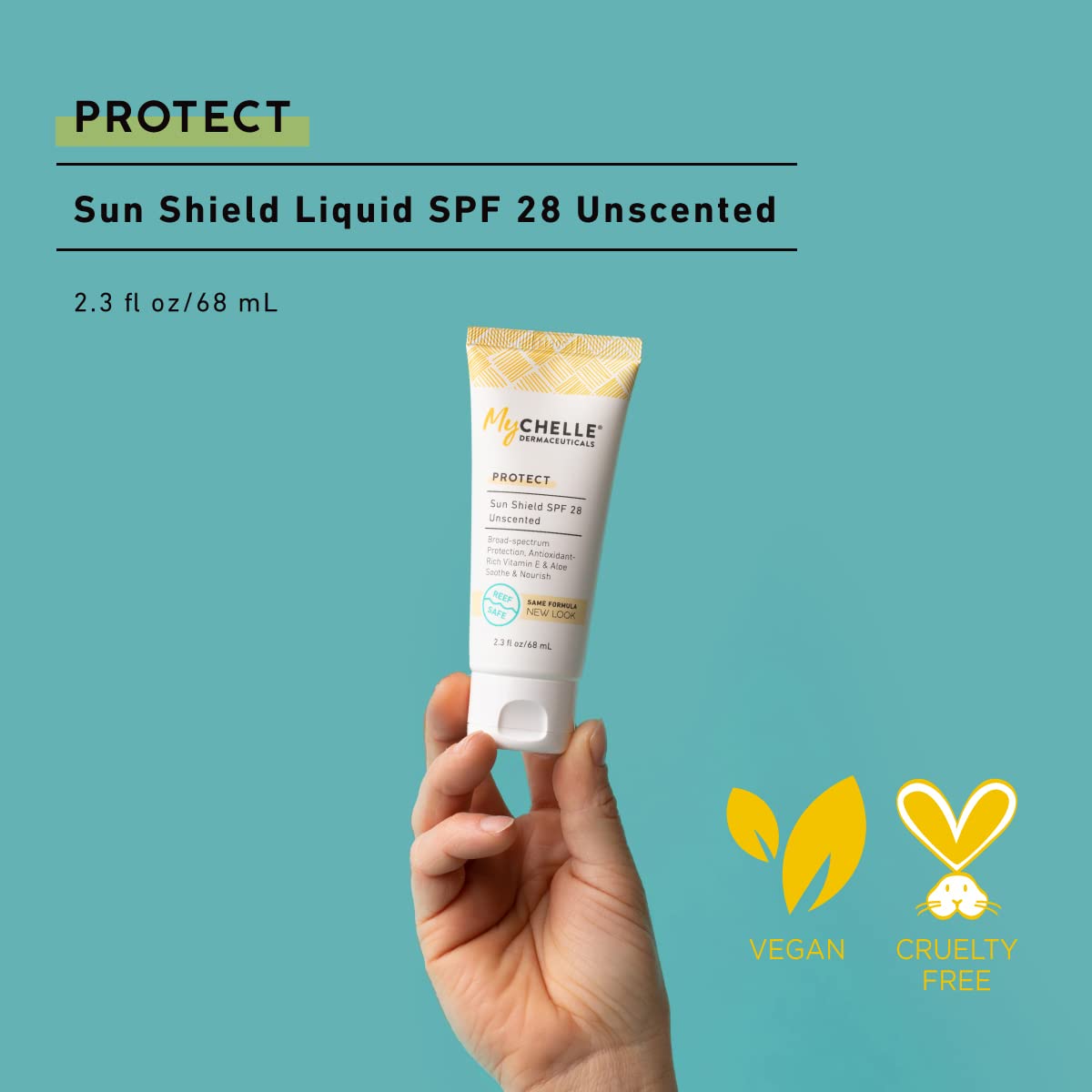 Mychelle Dermaceuticals Sun Shield Spf 28 Unscented (2.3 Fl Oz) - Soothing Reef Safe Sunscreen With Vitamin E And Aloe - Travel