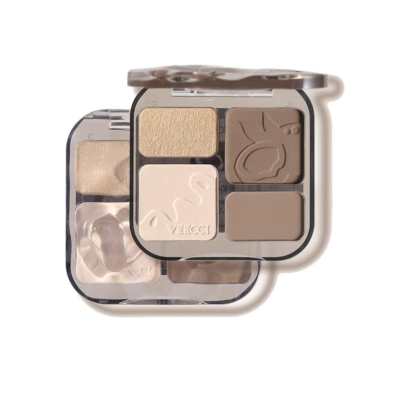 BeautyMAll 1 PC 4 Color Face Lift Facial Highlighter Blusher Contour Palette, 4 Color Multi Purpose Silky Facial Blusher Contour