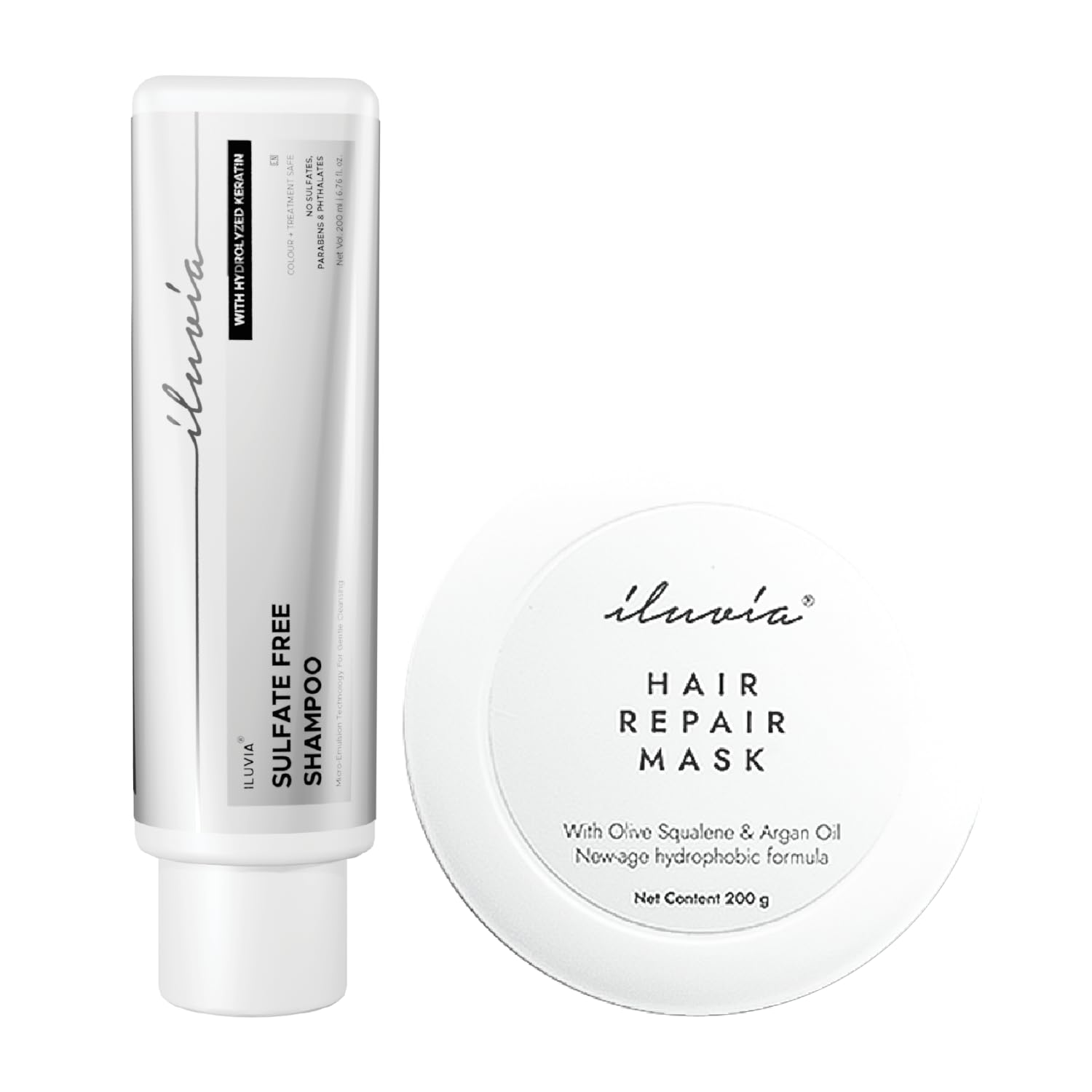 Iluvia Damage Defence Duo  New & Improved Sulfate Free Shampoo (200Ml) & Hair Repair Mask (200G)