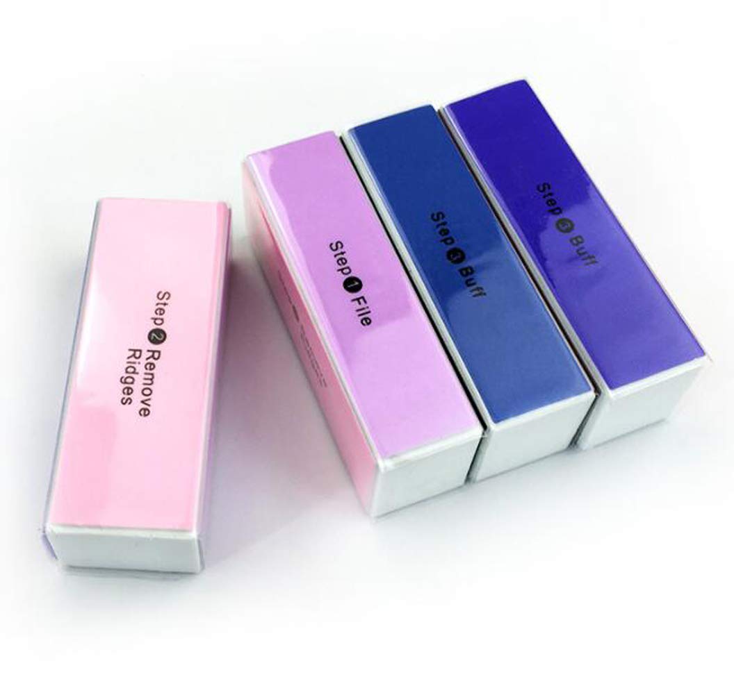 4 Way Nail Buffer Block - File,Smooth,Shine-Nail Polisher Sponge Emery Board Nail Art Care Buffing Buffer Mini Manicure Sanding