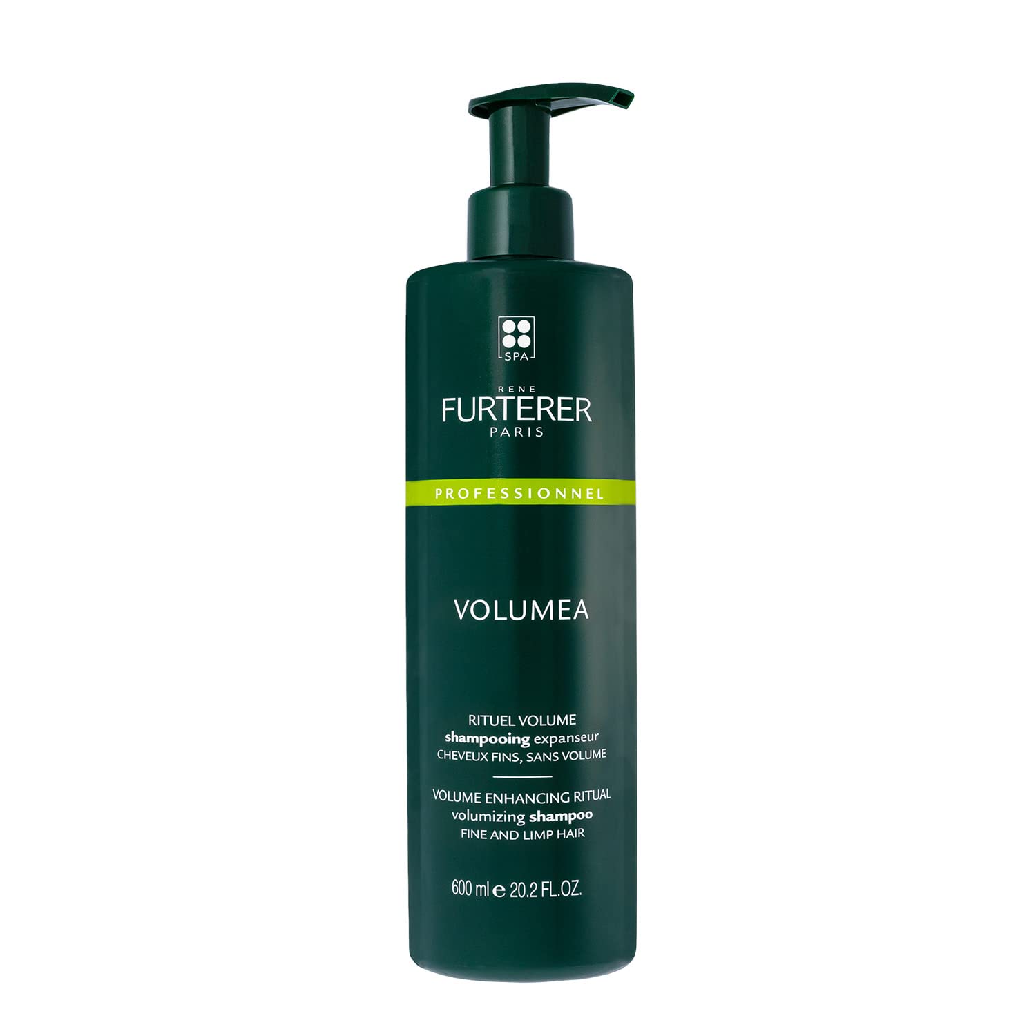 Rene Furterer Volumea Volumizing Shampoo, Fine Limp Hair, Thickening, Volume Enhancing, Pump, 20.2 Oz.