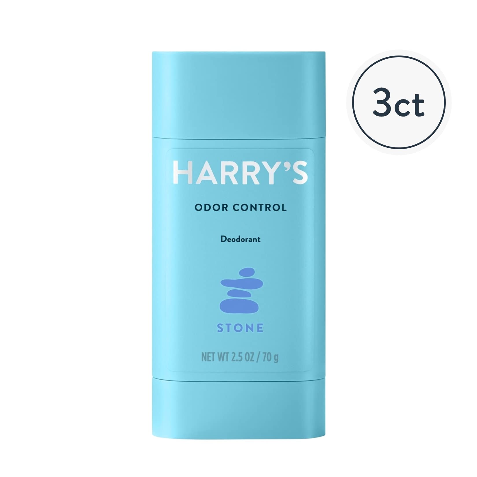 Harry's Men's Odor Control Deodorant, Aluminum-Free, Stone, 2.5 Oz, 3 Count (pack of 1)