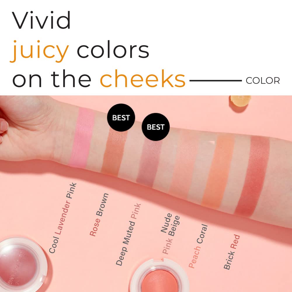 A'Pieu Juicy-Pang Jelly Blusher (Cr01) Velvety Finish - Easy Blending Blusher - Delicate Look - K-Beauty