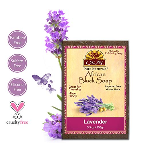 OKAY AFRICAN BLACK SOAP LAVENDER 5.5oz / 156gr