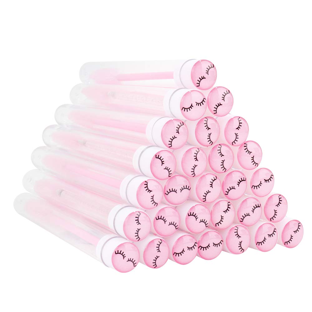 20 Pcs Pink Wands + 1 Pink Hair Tie Disposable Mascara Brushes Diamond Eyelash Spoolies Makeup Brush Mascara Wand In Sanitary Tu