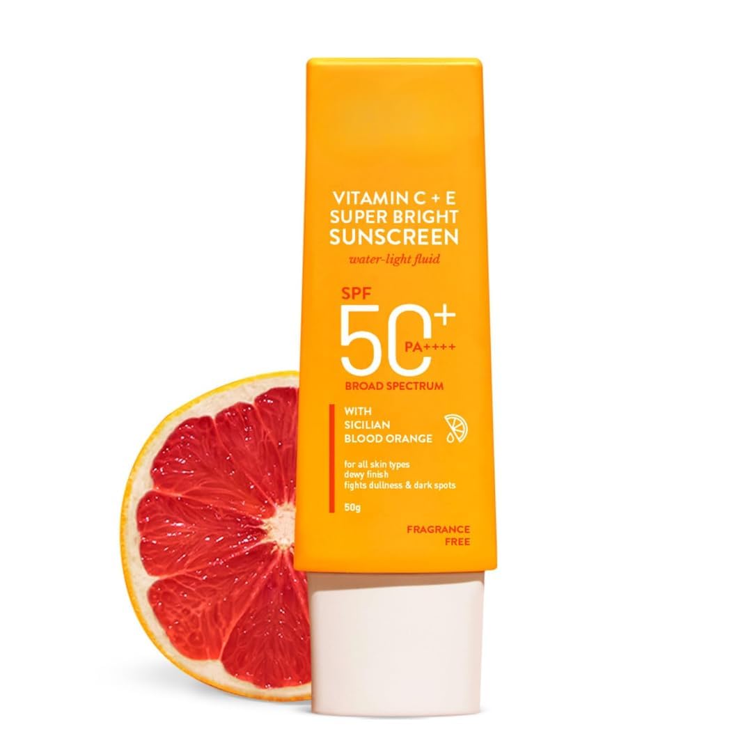 Vitamin C and E Sunscreen, SPF 50+++, WaterLight Formula, No White Cast, 50g