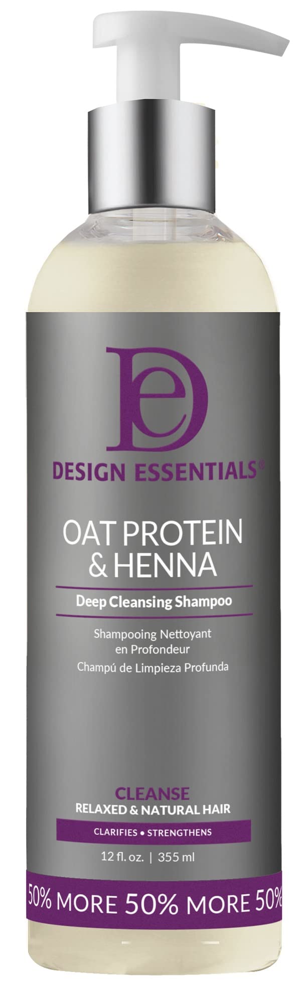 Design Essentials Oat Protein and Henna Deep Cleansing Shampoo, 32 Ounce (packaging may vary)