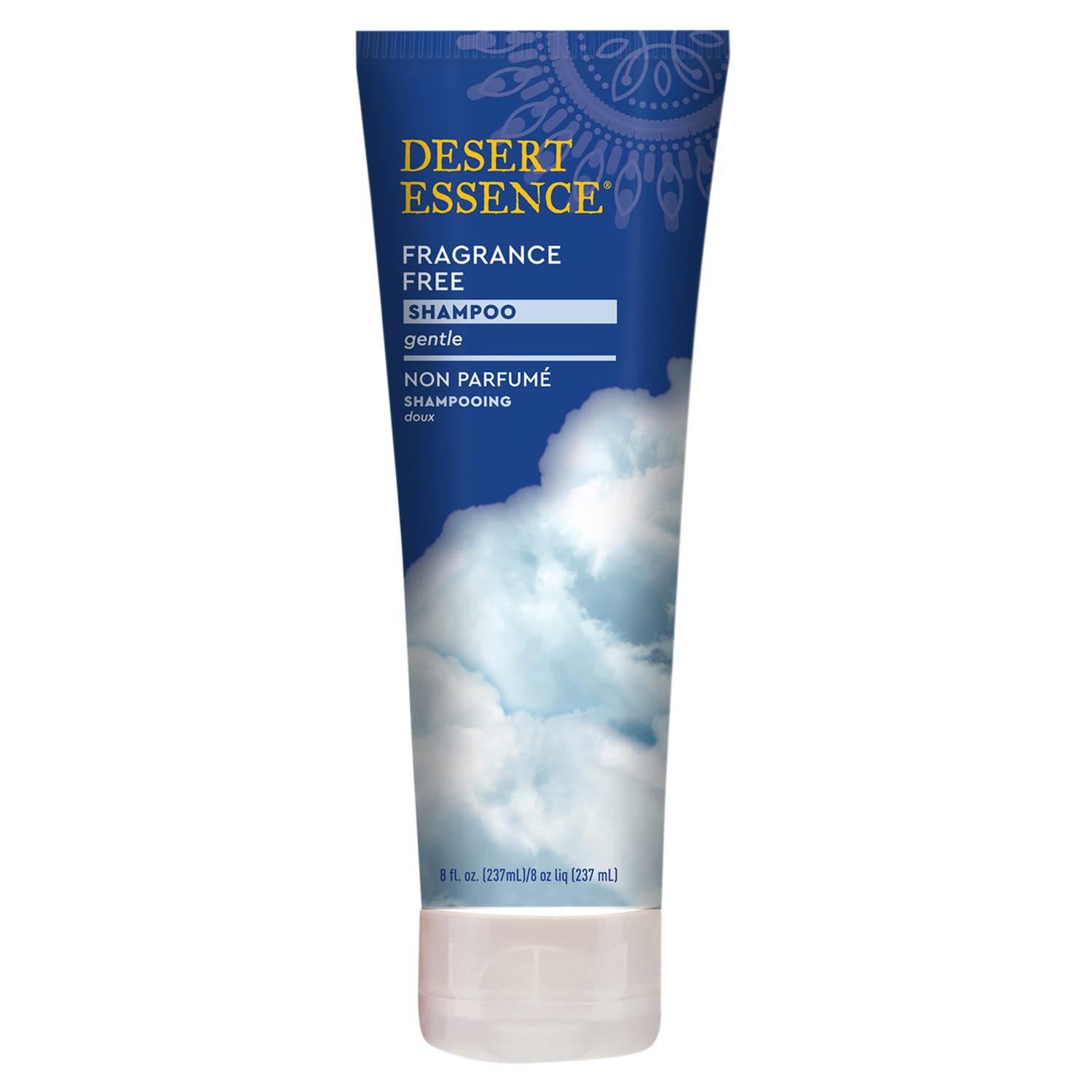 Desert Essence Organic Fragrance Free Shampoo - 8 Fl Oz - 2 Pack - Pure, Unscented - W/Aloe Vera, Jojoba Oil, Pro-Vitamin B5 - C