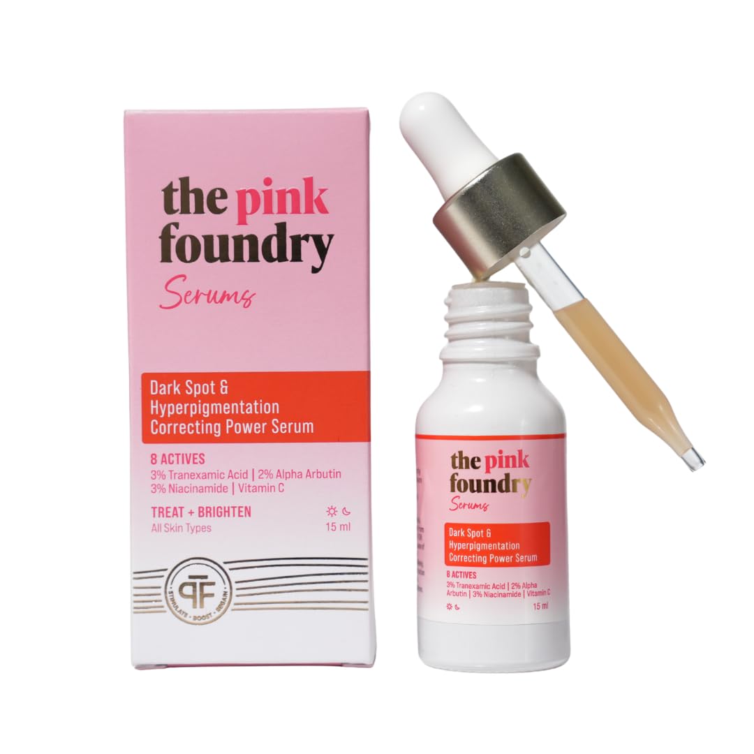 The Pink Foundry Dark Spot & Hyperpigmentation Serum With 3% Tranexamic Acid 2% Alpha Arbutin 3% Niacinamide | Fades Appearance 