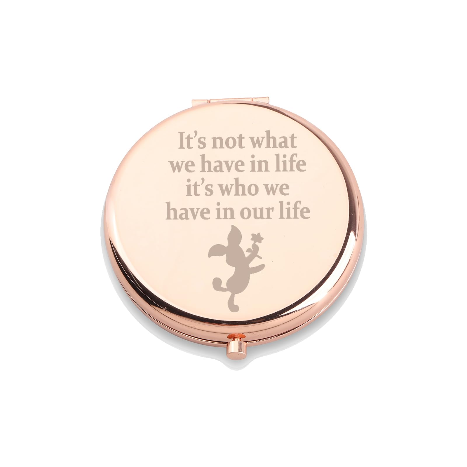 WUSUANED Piglet Pocket Mirror Friendship Makeup Mirror Its Not What We Have in Life Its Who We Have in Our Life Jewelry Piglet F