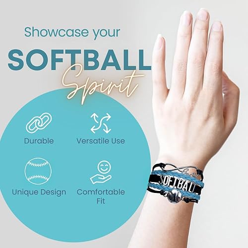 Infinity collection Softball Bracelet- Softball Jewelry - Perfect Softball Player, Softball Team and coaches gifts