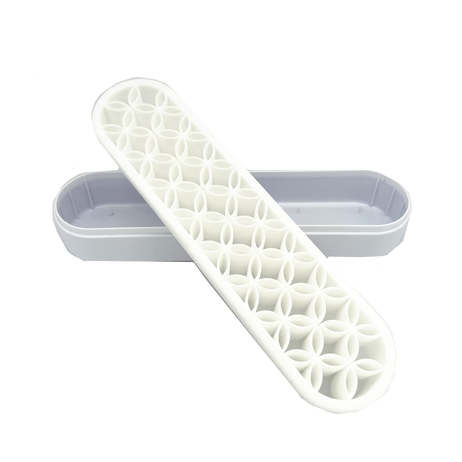 TANG SONG 2 PCS Silicone Make up Brush Holder Cosmetic Storage Box Desktop Organizers (White)