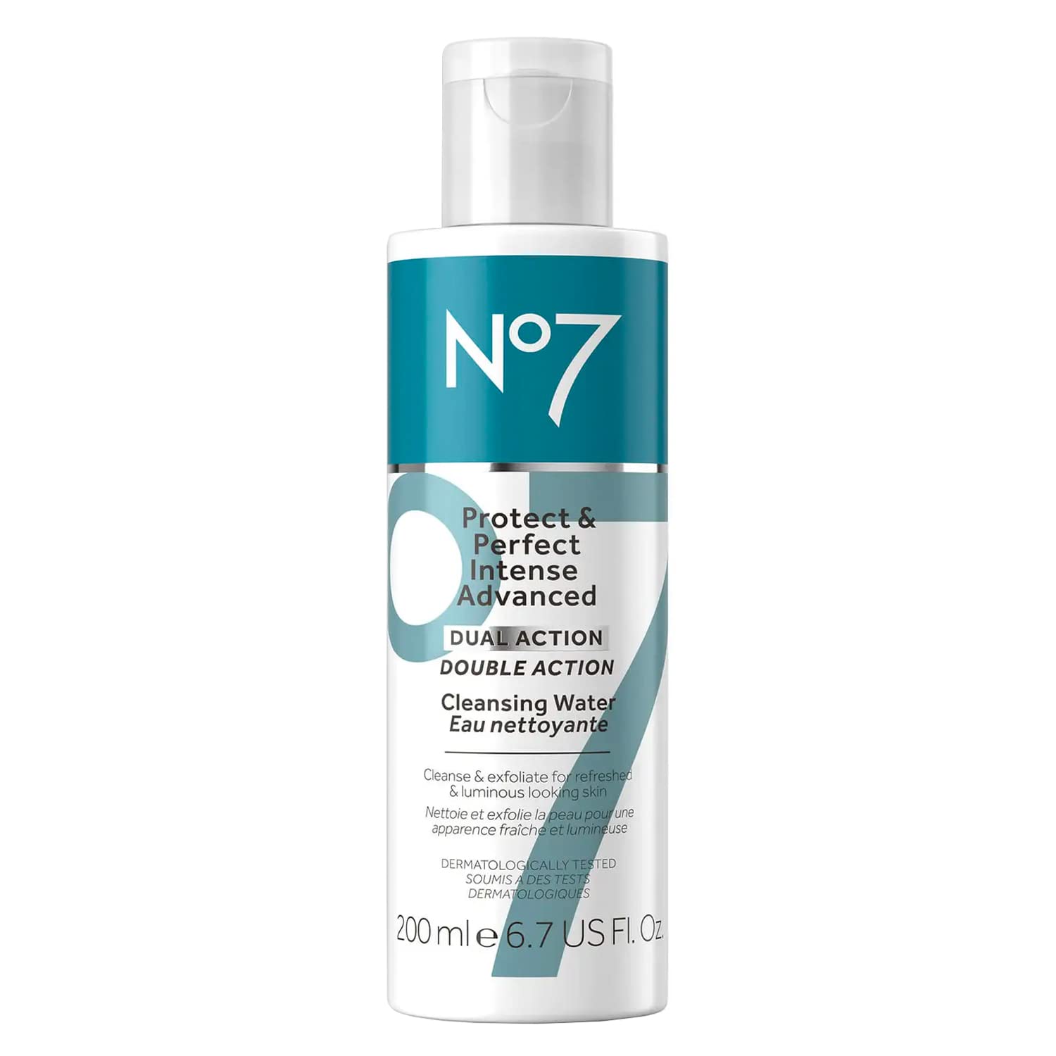 No7 Protect & Perfect Intense Advanced Cleansing Water - Dual Action Facial Cleanser + Makeup Remover - Cleansing Facial Water +