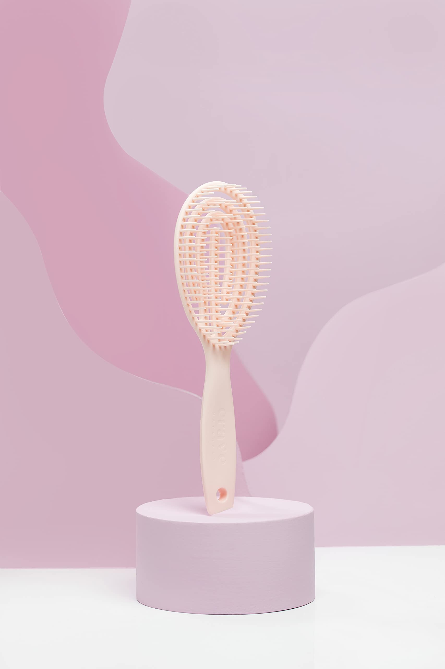 Crave Naturals FLEX DMC Detangling Brush for Natural Textured Hair - Flexible Hair Brush Detangler for Curly, Frizzy, Thick Hair