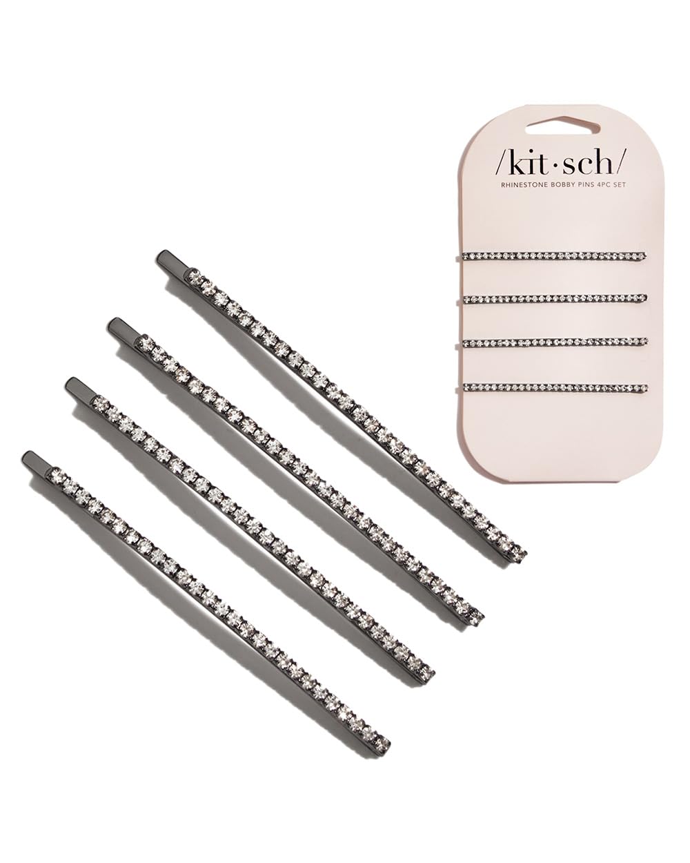 Kitsch Extra Long Rhinestone Bobby Pins - Stylish Hair Pins For Women | Small Crystal Bobby Pins For Thin Hair, Perfect For Styl