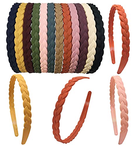 Fameza 12 Pcs Hard Headbands With Teeth For Girls Women Thin Plastic Hair Headbands For Kids Teens Lady