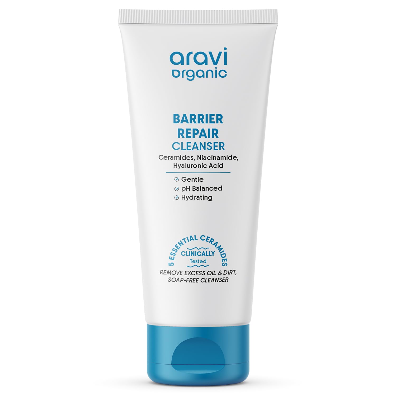 Aravi Organic Hydrating Barrier Repair Face Wash - With Ceramide, Niacinamide & Hyaluronic Acid - Nourishing & Hydrating Cleanse