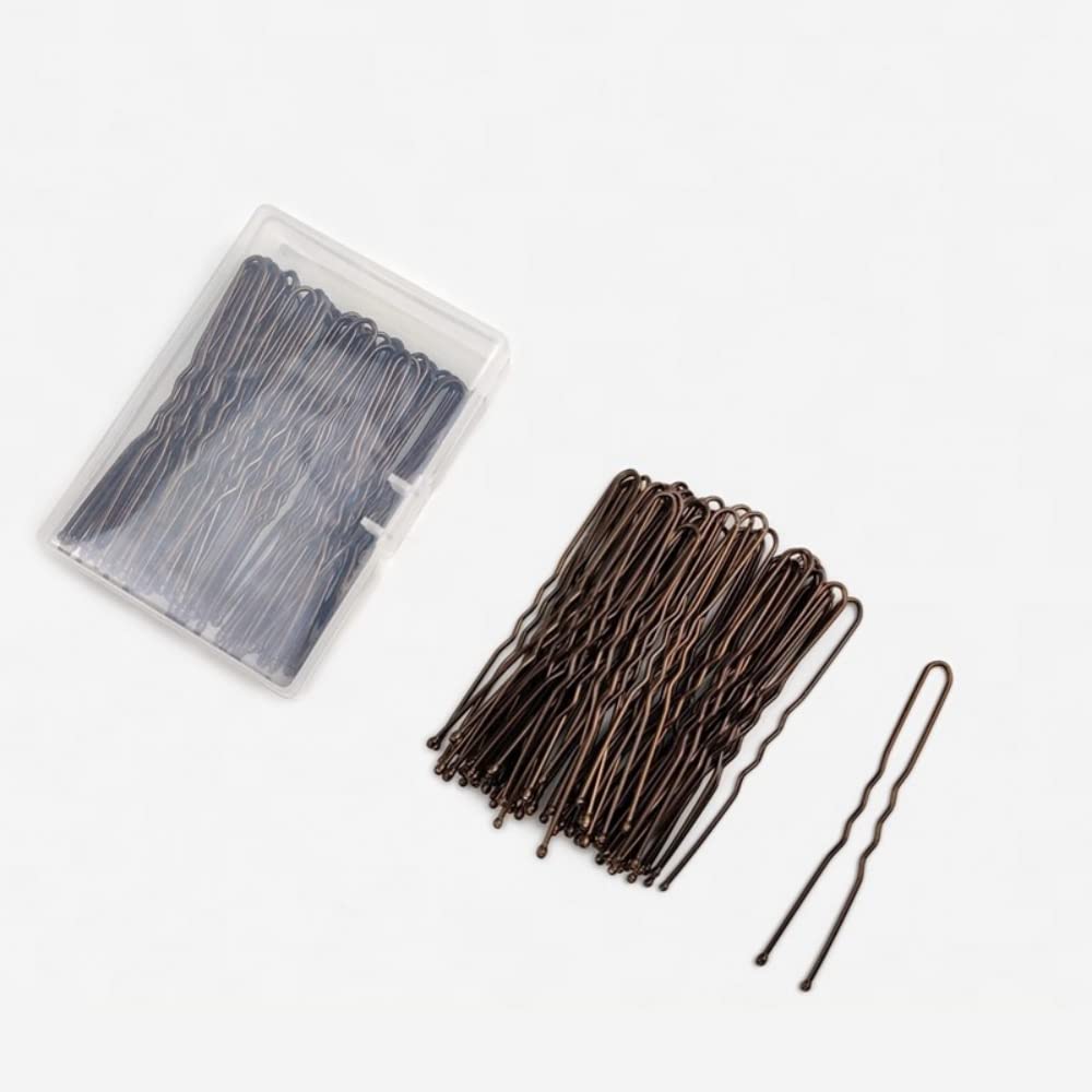 U Shaped Hair Pins Pins Bun Hair Pins,Wedding Bridal Brown Hair Pins (Brown-60Pcs)