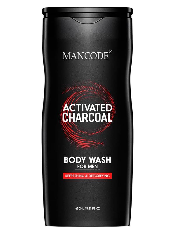 Mancode Activated Charcoal Body Wash For Men 450Ml, Shower Gel For Men, Bodywash Men, Body Wash For Men, Oil Control, Active Cha