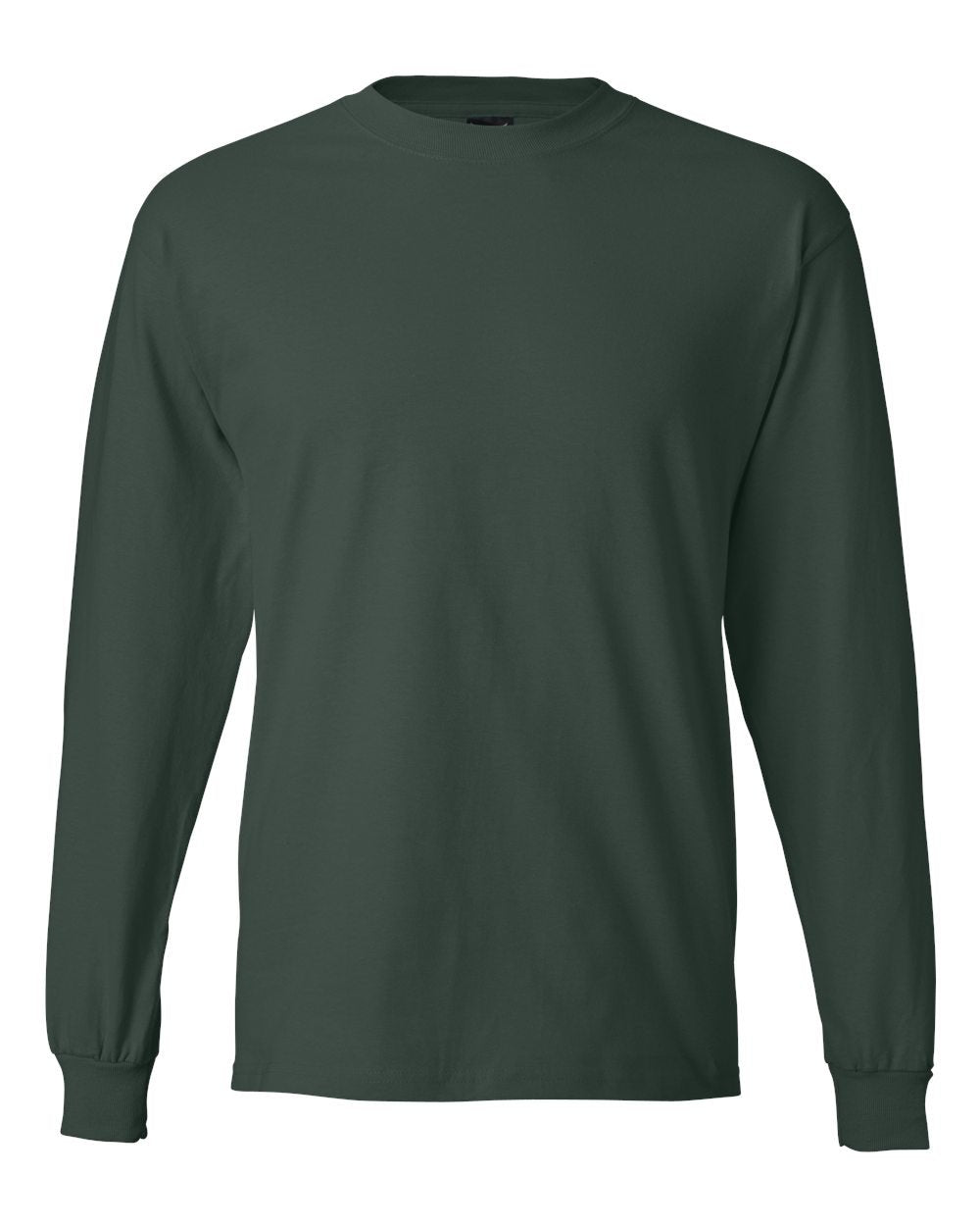 Hanes Mens Long-Sleeve Beefy-T Shirt, Deep Forest, Medium (Pack of 2)