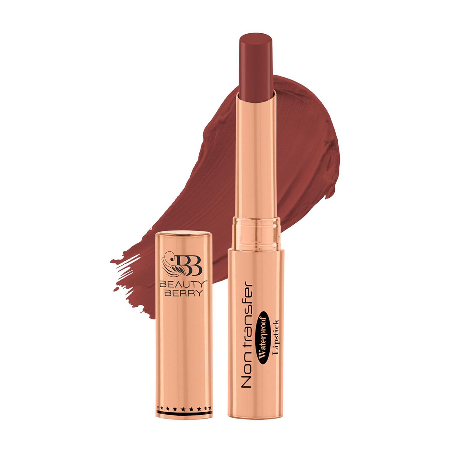 Beauty Berry Non Transfer Waterproof Lipstick, Long Lasting Smudge Proof Highly Pigmented Shades, (Pack Of 1) (Rouge 08)