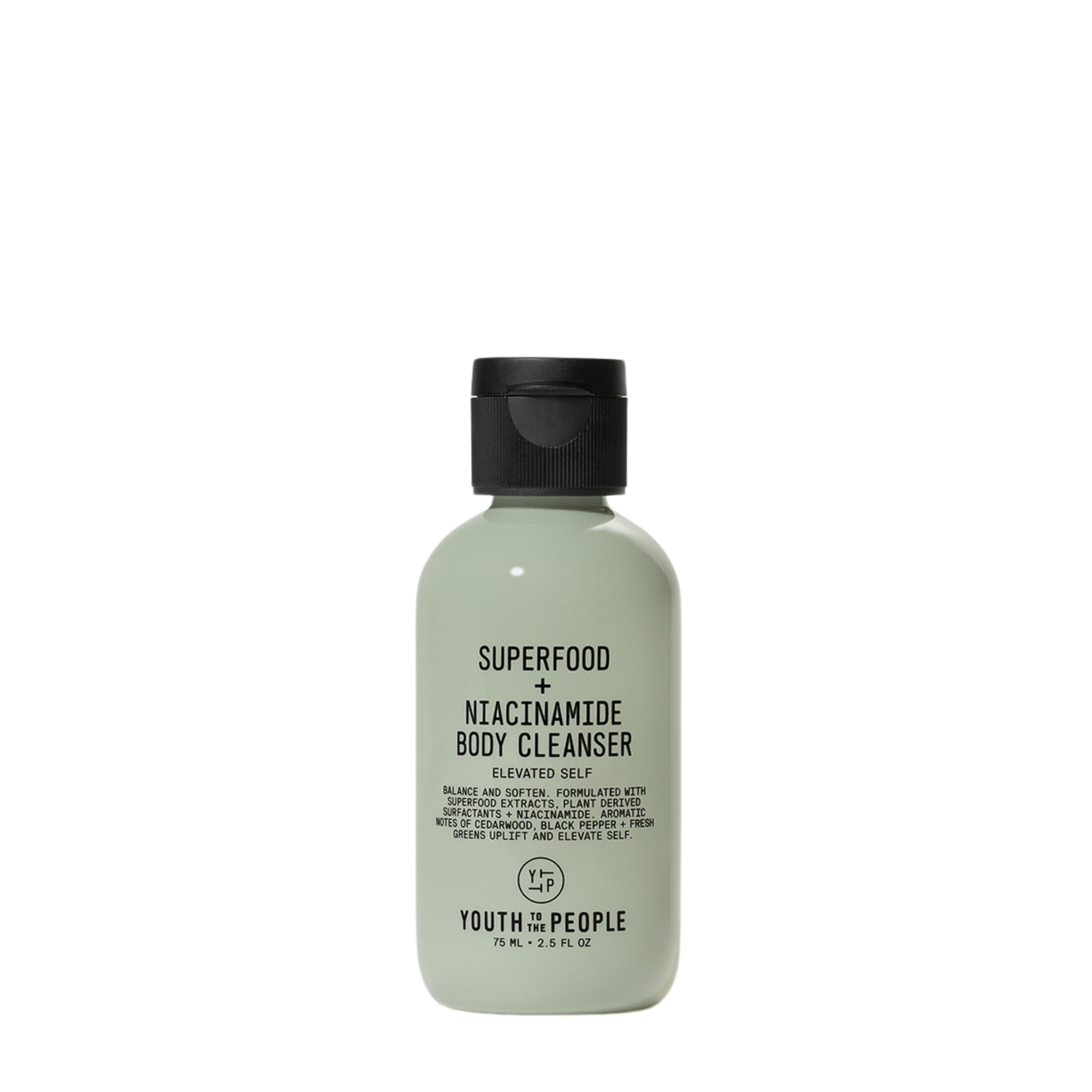 Youth To The People Superfood + Niacinamide Body Wash, Full Size (16.4 fl oz), Kale + Green Tea Cleanser with Nourishing Vitamin