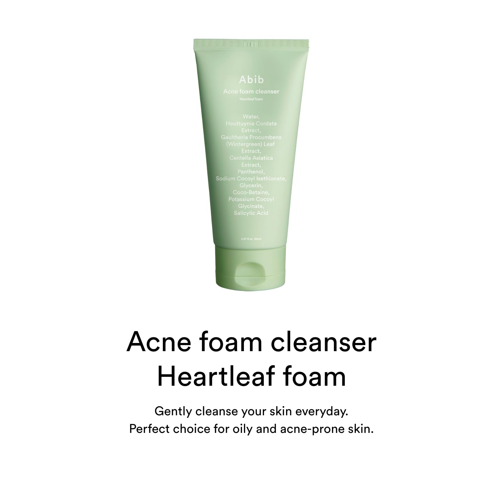 Abib Acne Foam Cleanser Heartleaf Foam 5.07 Fl Oz / 150 Ml I Hydrating Mild Acidic Daily Facial Cleanser, Panthenol B5 Soothing