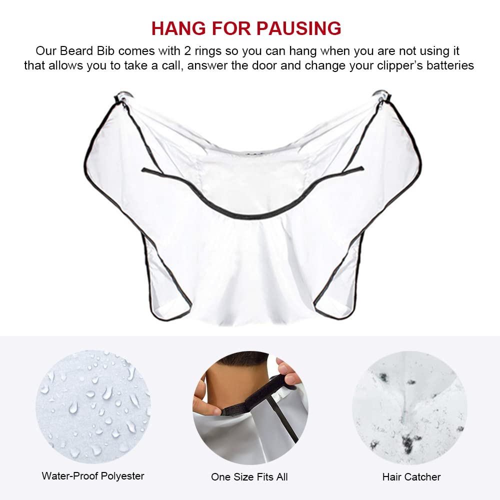 Beard Shaving Catcher Bib - The Smart Way To Shave - Beard Trimming Apron & Shaving Cape - Perfect Grooming Gift Or Men'S Birthd