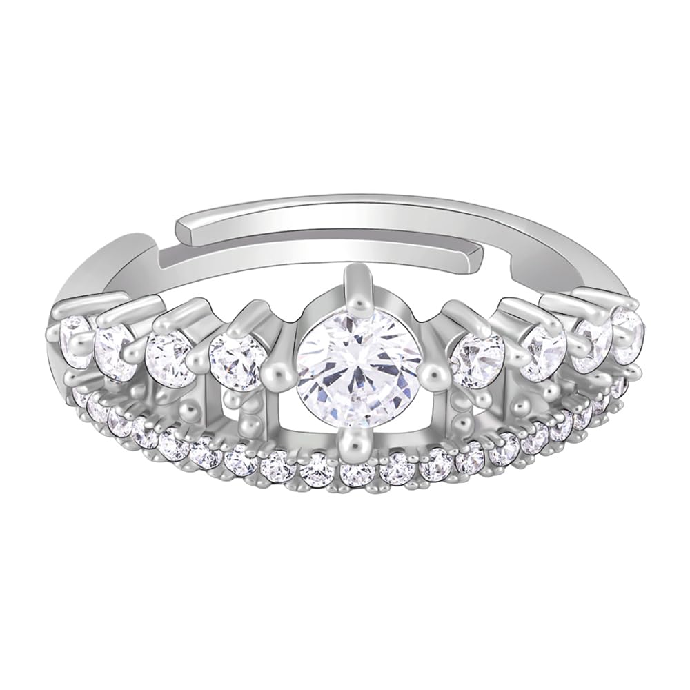GIVA 925 Silver Queen Crown Ring, Adjustable | Rakhi Rakshabandhan Gift for Sister Bhabhi , Gifts for Women & Girls,Pendant to G